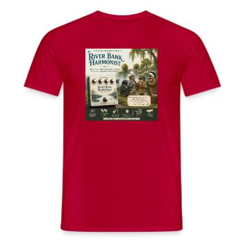 The River Bank Harmonist – ein literarisches Gitarrenpedal - Männer T-Shirt - Rot - Vorne - AI Model Male 178 dark (178cm)