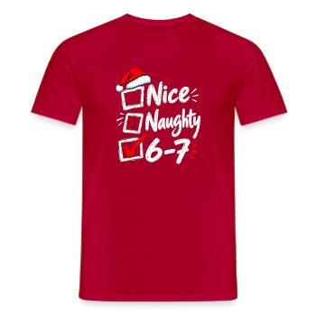 Six Seven Naughty or Nice Christmas Checkbox 6 7 - Männer T-Shirt - Rot - Vorne - AI Model Male 178 dark (178cm)