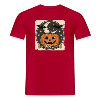 Vintage Halloween – Retro Kürbis Spooky Design - Männer T-Shirt - Rot - Vorne - AI Model Male 178 dark (178cm)