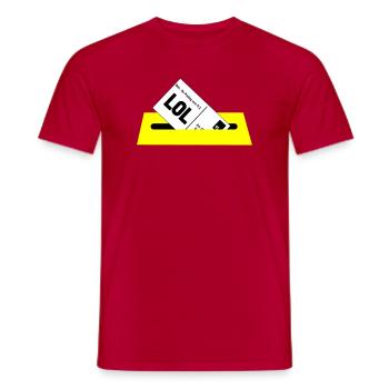 Postkarte - Männer T-Shirt - Rot - Vorne - AI Model Male 178 dark (178cm)