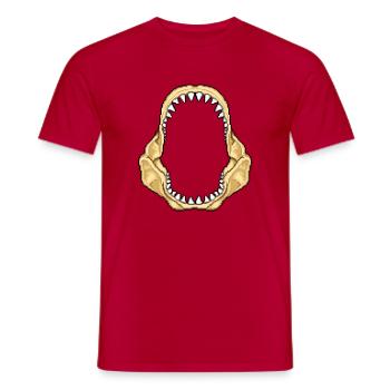 Hai-Kiefer - Männer T-Shirt - Rot - Vorne - AI Model Male 178 dark (178cm)