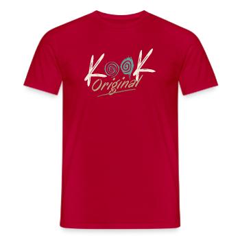 Kook Original Spirale Groovy Retro 70er  - Männer T-Shirt - Rot - Vorne - AI Model Male 178 dark (178cm)