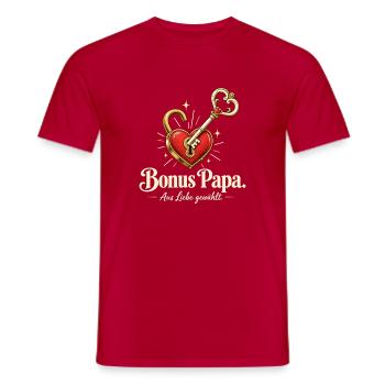 Bonus Papa Stiefvater Geschenk Papa aus Liebe - Männer T-Shirt - Rot - Vorne - AI Model Male 178 dark (178cm)