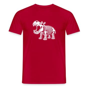 Süßes Skelett Nilpferd Flusspferd Cartoon Shirt - Männer T-Shirt - Rot - Vorne - AI Model Male 178 dark (178cm)