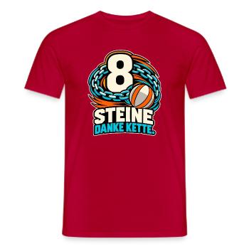 8 Steine - Danke Kette - Männer T-Shirt - Rot - Vorne - AI Model Male 178 dark (178cm)