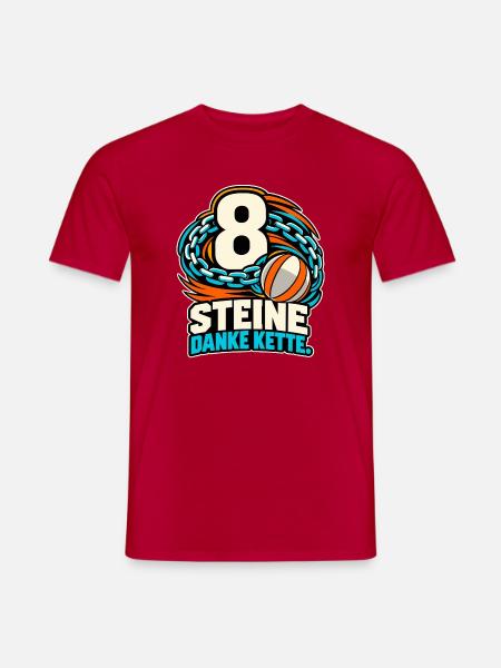 8 Steine - Danke Kette - Männer T-Shirt - Rot