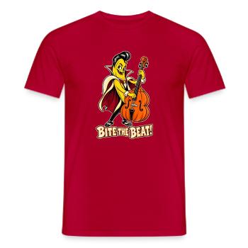 Bite the Beat! – Halloween Rockabilly-Banane - Männer T-Shirt - Rot - Vorne - AI Model Male 178 dark (178cm)