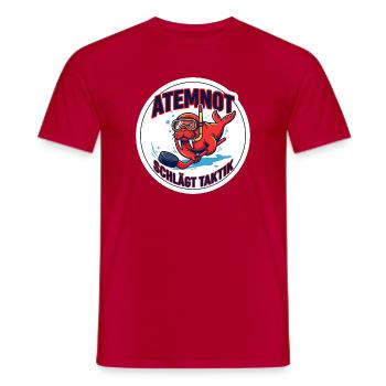 Unterwasserhockey-Puck-Pusher Design - Männer T-Shirt - Rot - Vorne - AI Model Male 178 dark (178cm)