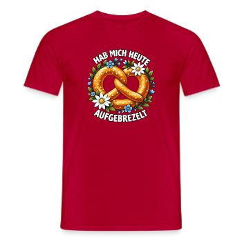 Aufgebrezelt - Männer T-Shirt - Rot - Vorne - AI Model Male 178 dark (178cm)