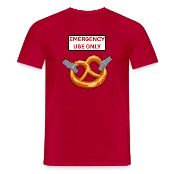 Notfall-Pretzel-Exklusivnutzung - Männer T-Shirt - Rot - Vorne - AI Model Male 178 dark (178cm)