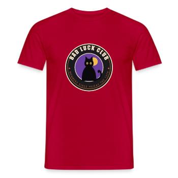 Bad Luck Club – Black Cat Freitag, der 13. - Männer T-Shirt - Rot - Vorne - AI Model Male 178 dark (178cm)
