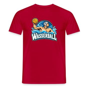 Wassersportheld Wasserball - Männer T-Shirt - Rot - Vorne - AI Model Male 178 dark (178cm)