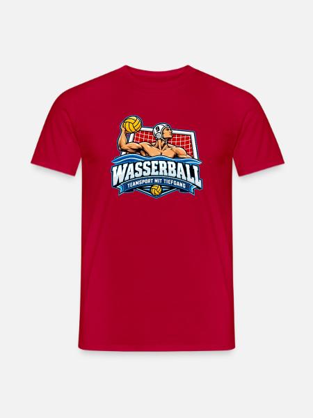 Wasserball Teamlogo Tiefgang - Männer T-Shirt - Rot