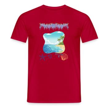 Strand - Männer T-Shirt - Rot - Vorne - AI Model Male 178 dark (178cm)