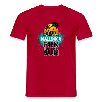 Mallorca - Fun in the Sun - Spanien - Espana - Männer T-Shirt - Rot - Vorne - AI Model Male 178 dark (178cm)