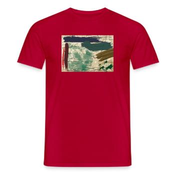 Erdfarbene Abstraktbild - Männer T-Shirt - Rot - Vorne - AI Model Male 178 dark (178cm)