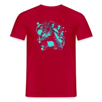 Cartoon B-Girl - Männer T-Shirt - Rot - Vorne - AI Model Male 178 dark (178cm)