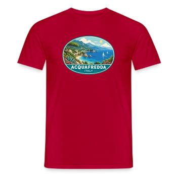 Entdecken Sie Acquafredda an der Tyrrhenischen Meeresküste in Italien - Männer T-Shirt - Rot - Vorne - AI Model Male 178 dark (178cm)