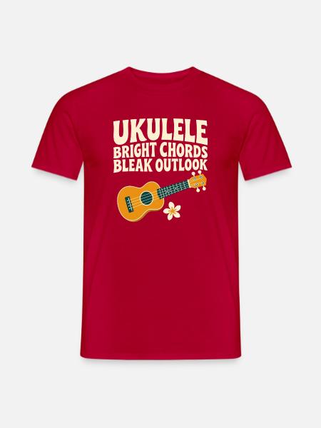 Lustiger Ukulele-spieler Dunkler Humor - Männer T-Shirt - Rot