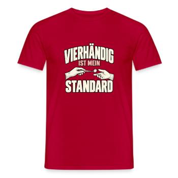ZFA Vierhändig ist mein Standard - Männer T-Shirt - Rot - Vorne - AI Model Male 178 dark (178cm)