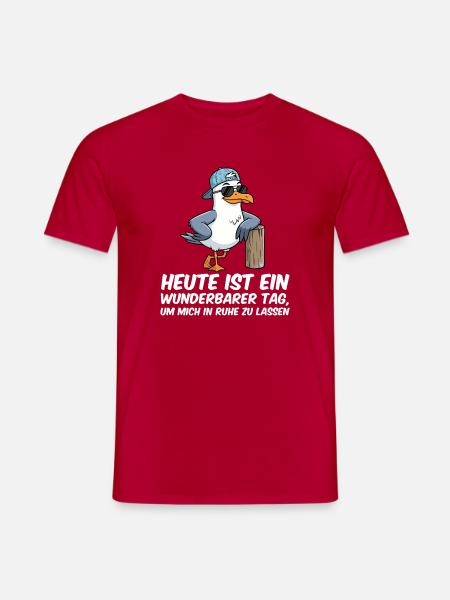 Heute Ist Ein Wunderbarer Tag Möwe Spruch - Männer T-Shirt - Rot