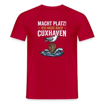 Cuxhaven Möwe Nordsee Maritim Vintage Spruch - Männer T-Shirt - Rot - Vorne - AI Model Male 178 dark (178cm)