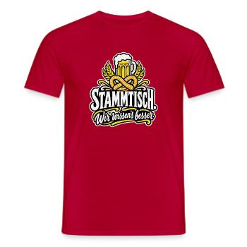 Stammtisch Wir wissens besser - Männer T-Shirt - Rot - Vorne - AI Model Male 178 dark (178cm)