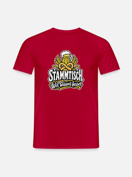 Stammtisch Wir wissens besser - Männer T-Shirt - Rot