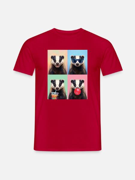 Dachse Dachs - Männer T-Shirt - Rot