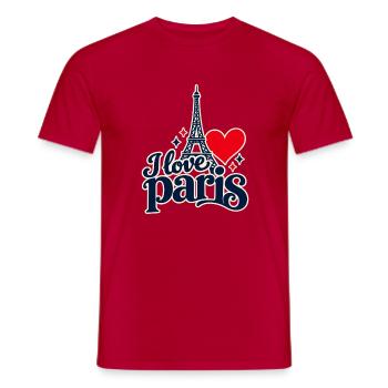 Ich liebe Paris - Männer T-Shirt - Rot - Vorne - AI Model Male 178 dark (178cm)