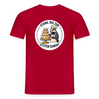 Stabile Dachs Torte Schicht - Männer T-Shirt - Rot - Vorne - AI Model Male 178 dark (178cm)