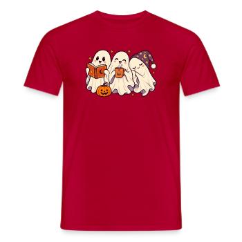 Geisterfreunde Halloween Teezeit - Männer T-Shirt - Rot - Vorne - AI Model Male 178 dark (178cm)