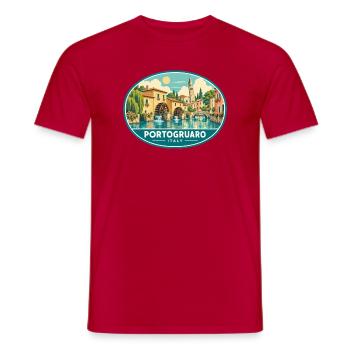 Entdecken Sie Portogruaro in Veneto Travel - Männer T-Shirt - Rot - Vorne - AI Model Male 178 dark (178cm)