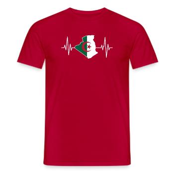 Algerischer Herzschlag Algerien Herzschlag Herzschlag - Männer T-Shirt - Rot - Vorne - AI Model Male 178 dark (178cm)