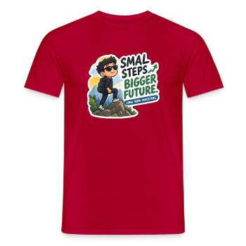 Kleine Schritte, größere Zukunft | Langfristiger Investor - Männer T-Shirt - Rot - Vorne - AI Model Male 178 dark (178cm)