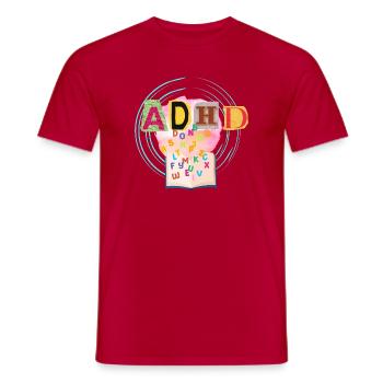 ADHS - Männer T-Shirt - Rot - Vorne - AI Model Male 178 dark (178cm)