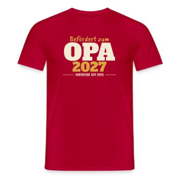 Befördert zum Opa 2027 – für dunkle Shirts - Männer T-Shirt - Rot - Vorne - AI Model Male 178 dark (178cm)