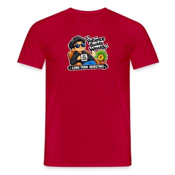Cool Investor – Langfristige Geduld und Wohlstand - Männer T-Shirt - Rot - Vorne - AI Model Male 178 dark (178cm)