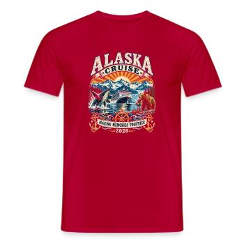 Alaska Kreuzfahrt 2026 Erinnerungen - Männer T-Shirt - Rot - Vorne - AI Model Male 178 dark (178cm)