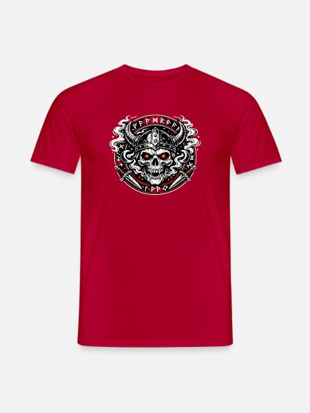 Vikingenschädel Feuerkreis - Männer T-Shirt - Rot