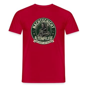 NachtSchicht Altenpflege Grim-Reaper - Männer T-Shirt - Rot - Vorne - AI Model Male 178 dark (178cm)