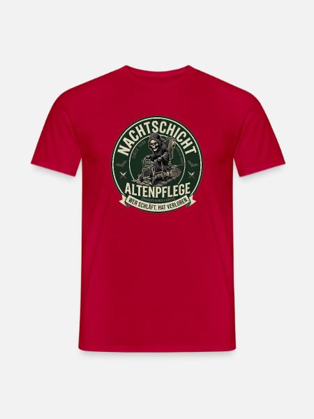 NachtSchicht Altenpflege Grim-Reaper - Männer T-Shirt - Rot