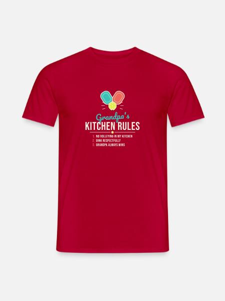 Grandpa's Kitchen Rules Tee - Männer T-Shirt - Rot