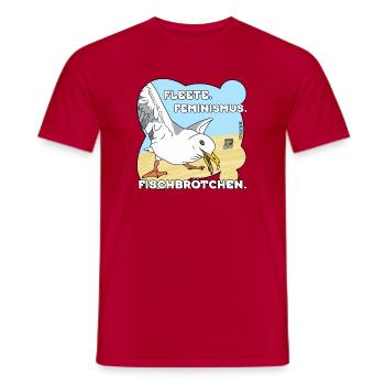 Fleete Feminismus Fischbrötchen  - Männer T-Shirt - Rot - Vorne - AI Model Male 178 dark (178cm)