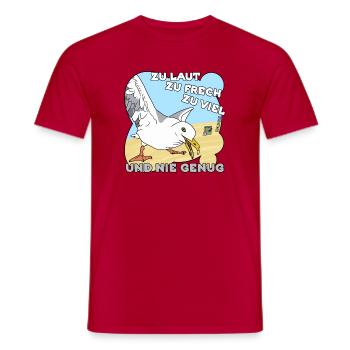Zu laut, zu frech, zu viel - Männer T-Shirt - Rot - Vorne - AI Model Male 178 dark (178cm)