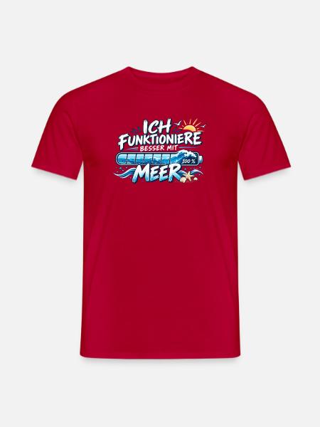 MeerPower: Voll Aufgeladen - Männer T-Shirt - Rot