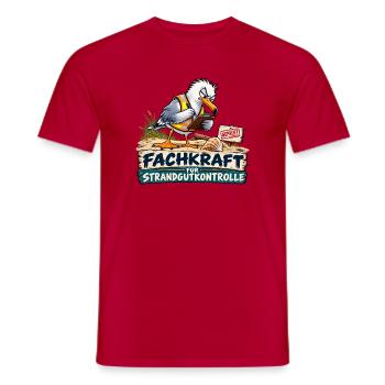 Fachkraft Strandgutkontrolle Cartoon - Männer T-Shirt - Rot - Vorne - AI Model Male 178 dark (178cm)