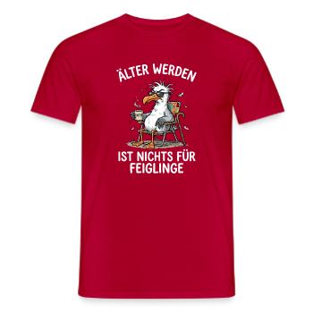 Älter Werden Nichts Für Feiglinge Möwe Kaffee - Männer T-Shirt - Rot - Vorne - AI Model Male 178 dark (178cm)