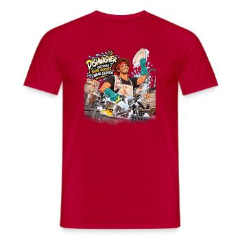 Hero Dishwasher Grüne Handschuhe - Männer T-Shirt - Rot - Vorne - AI Model Male 178 dark (178cm)