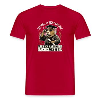 Capybara Bachelor Abschluss Studium Absolvent - Männer T-Shirt - Rot - Vorne - AI Model Male 178 dark (178cm)
